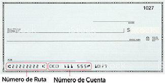 Busque su Número de Ruta y Número de Cuenta
